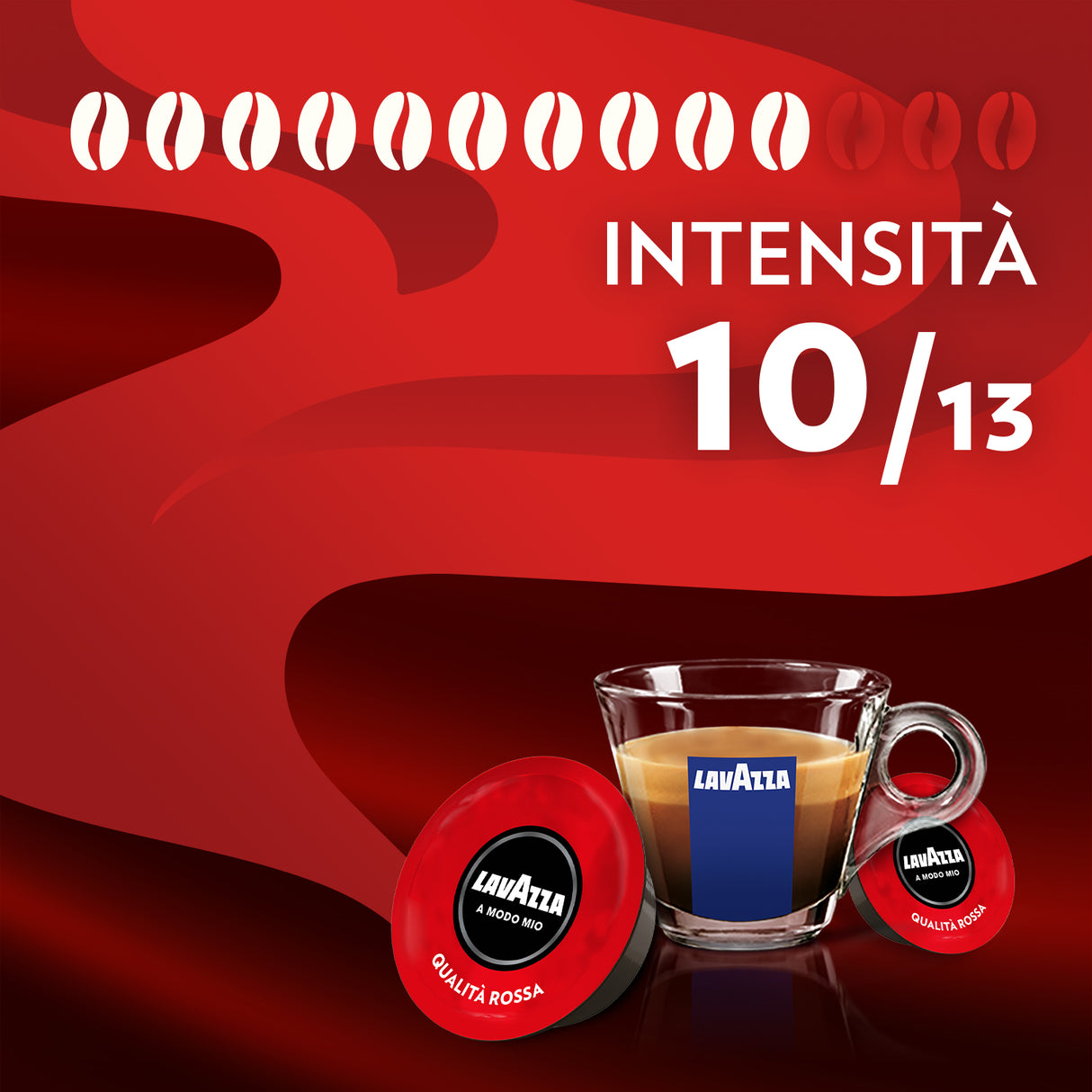16 Capsule Caffè Lavazza A Modo Mio Qualità Rossa - Intensità 10/13