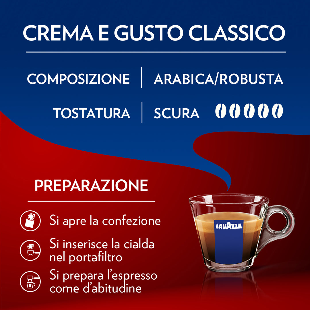 Lavazza Caffè 300 Cialde ESE 44mm in Confezione Risparmio - Crema e Gusto Classico