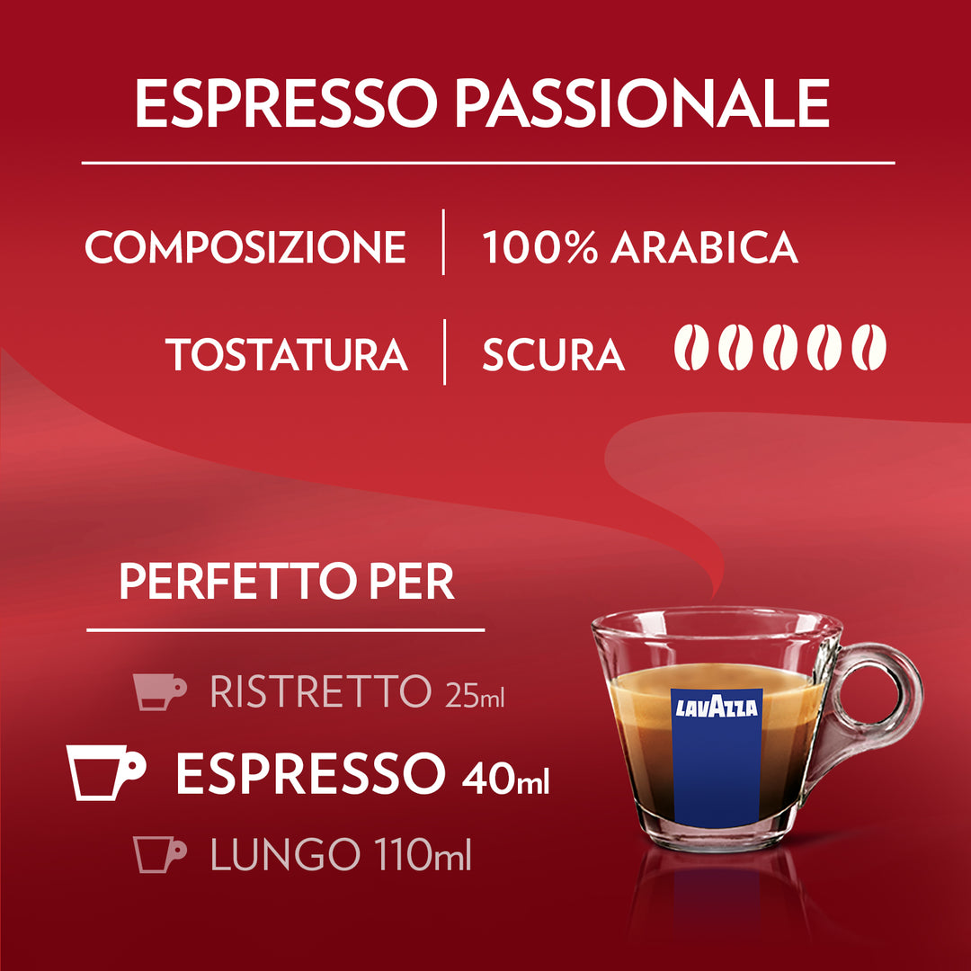 54 Capsule originali Lavazza A Modo Mio - Espresso Passionale