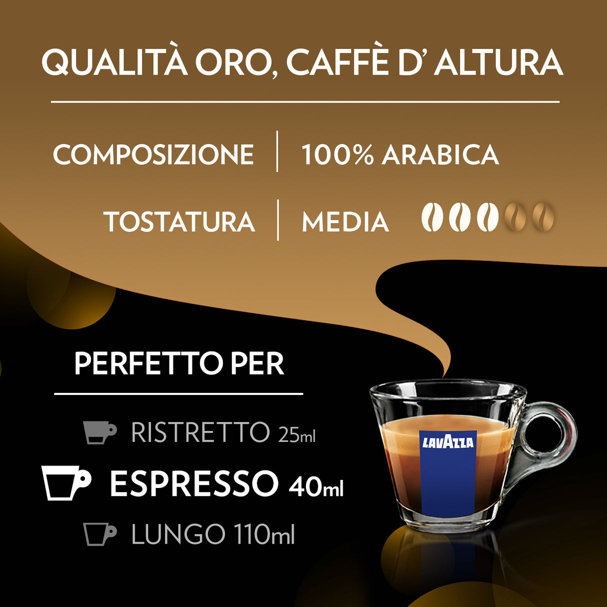 16 Capsule Lavazza A Modo Mio - Qualità Oro caffè D'altura