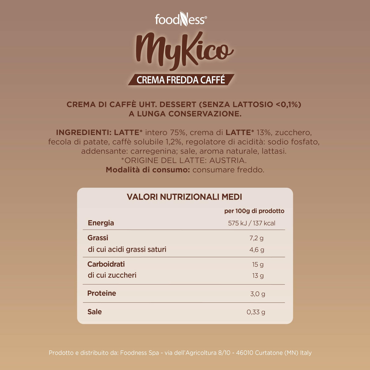 Foodness Mykico Crema Caffè Fredda 125 g