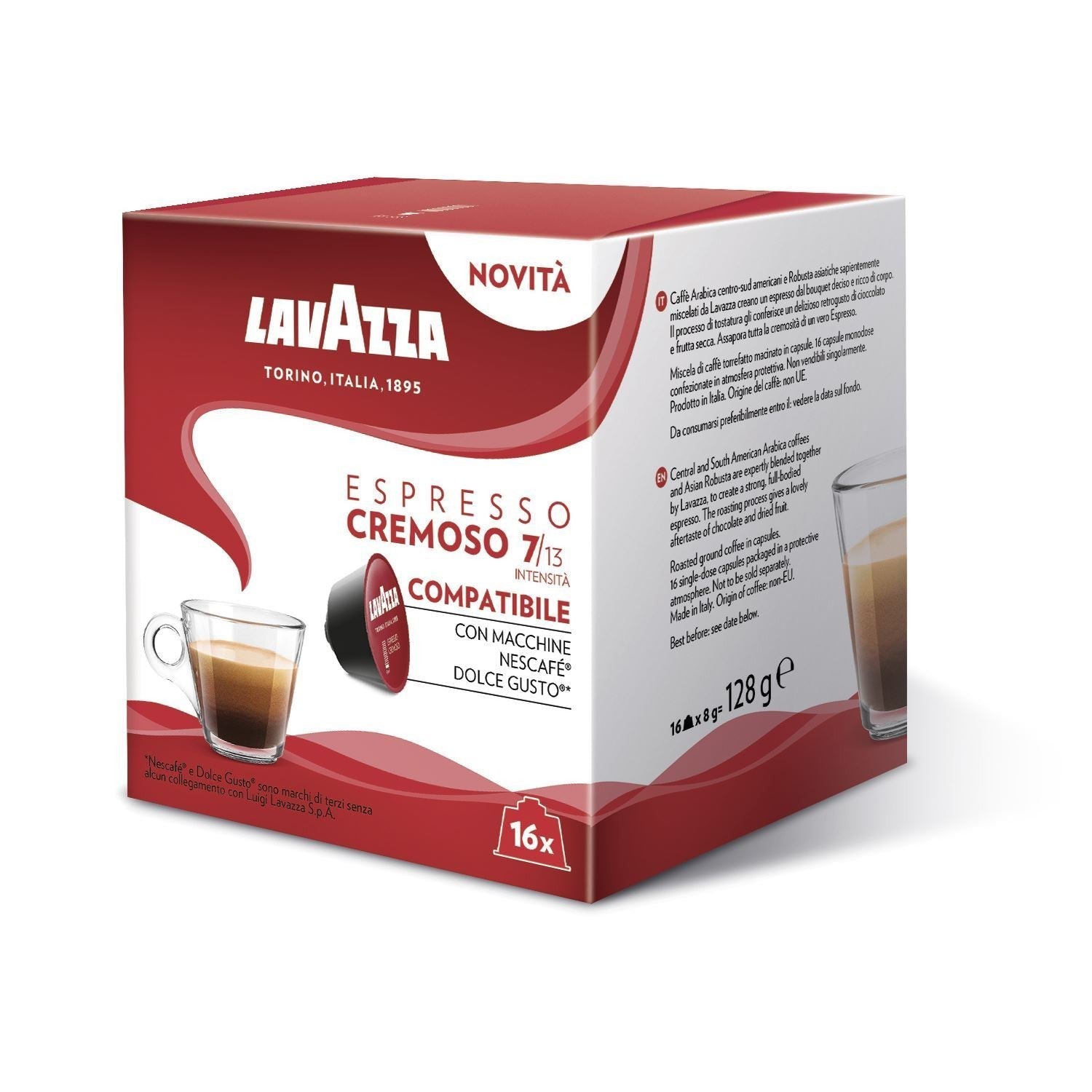 30 CAPSULE CAFFE LAVAZZA CREMOSO COMPATIBILI MACCHINE NESCAFE DOLCE GUSTO