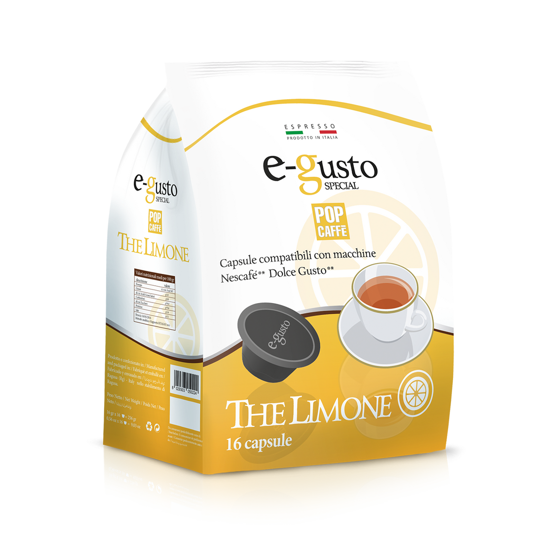 16 Capsule Pop Caffè E-Gusto The Limone - Compatibili con Nescafé Dolce Gusto
