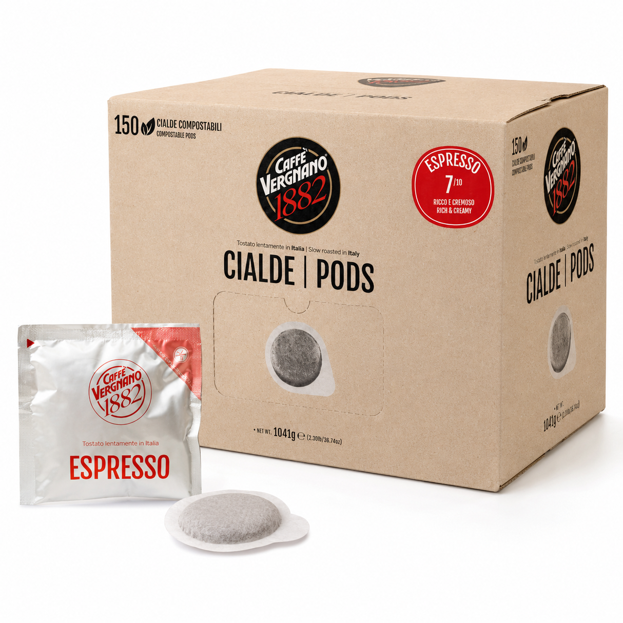 150 Cialde Ese 44mm Caffè Vergnano - Espresso