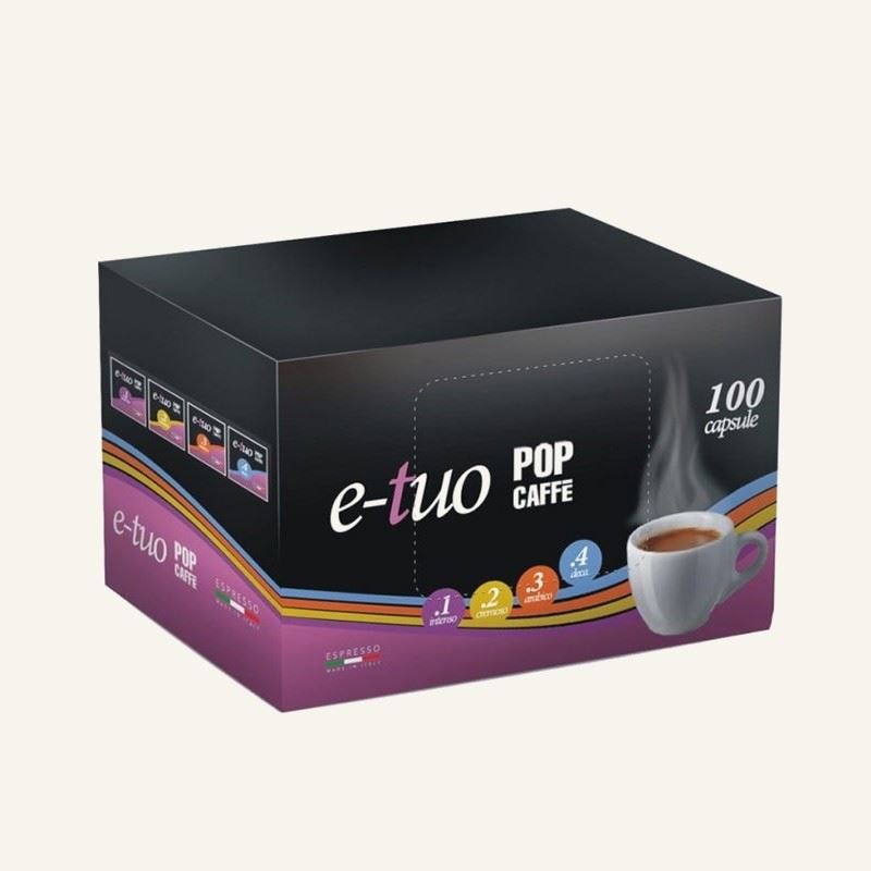 Scopri 100 Capsule Pop E-tuo .2 cremoso compatibili con Lui Caffè –