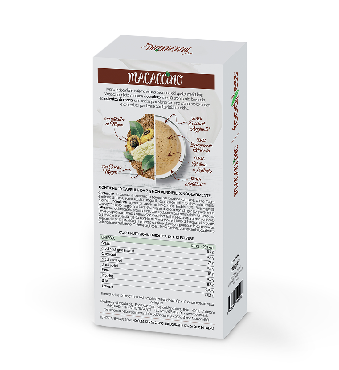 10 Capsule Foodness Compatibili Nespresso Macaccino