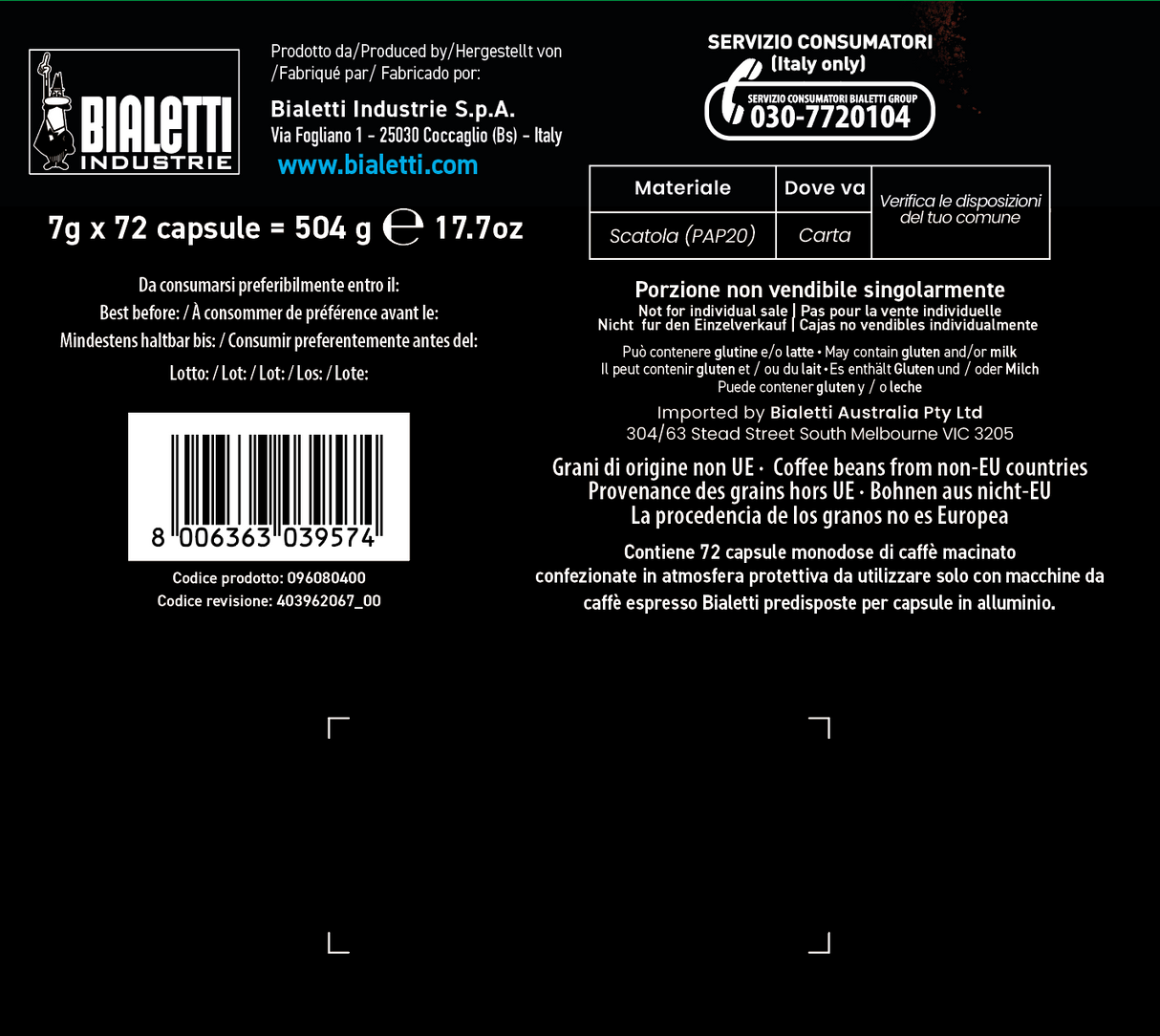 Bialetti Caffè d'Italia Napoli - 72 Capsule Originali Bialetti