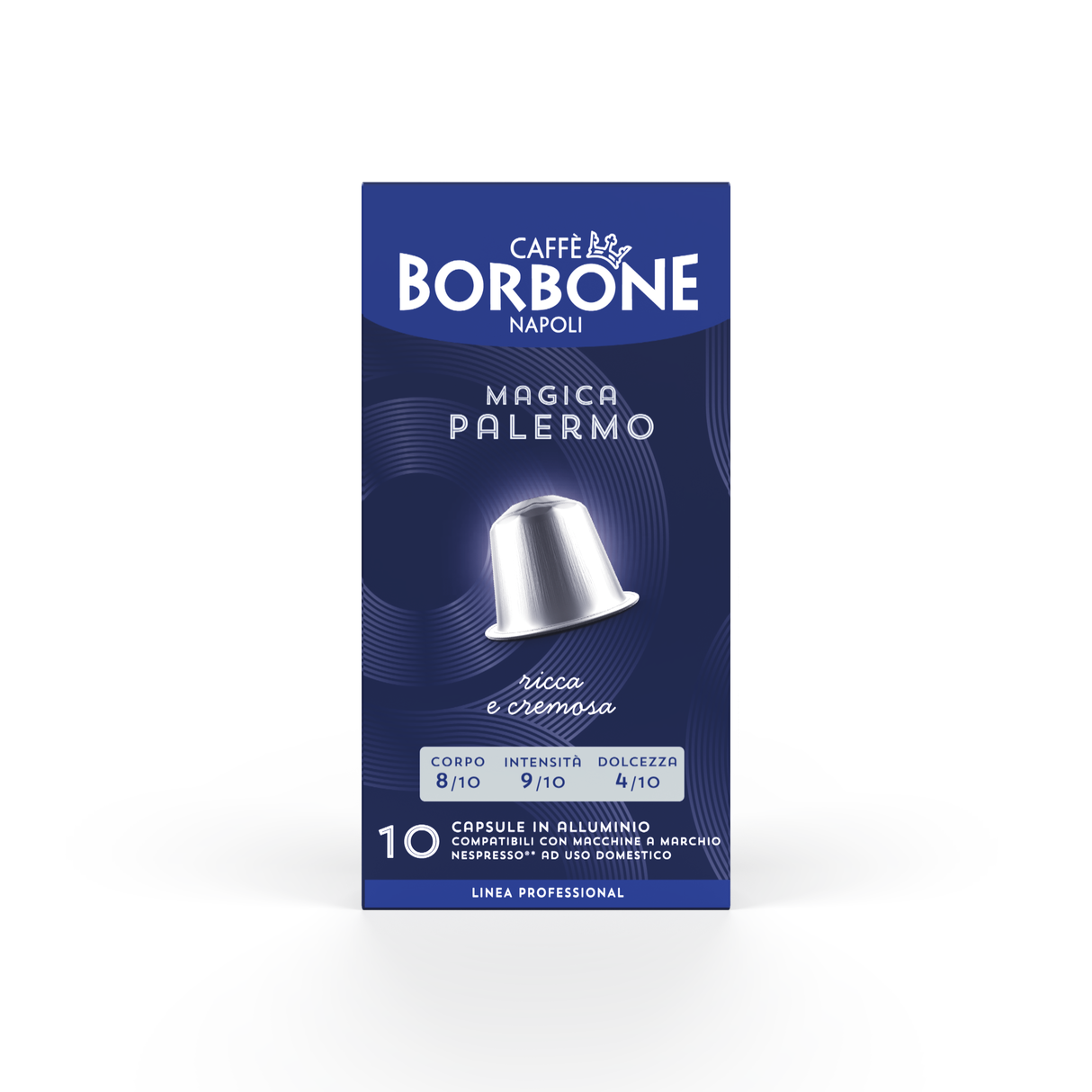 10 Capsule in alluminio caffè Borbone Compatibili Nespresso - Magica PALERMO