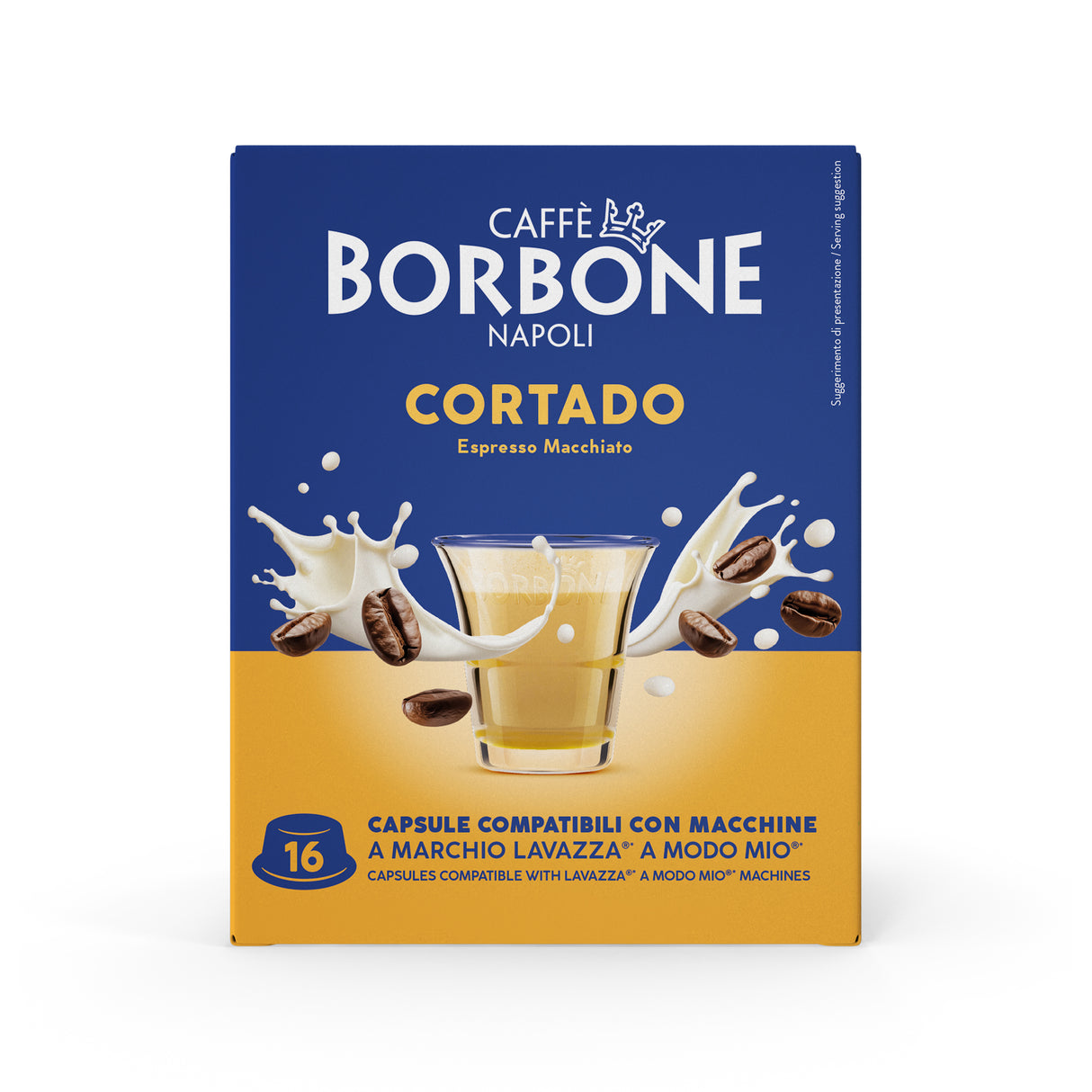16 Capsule Borbone Compatibili A Modo Mio - CORTADO al gusto espresso macchiato