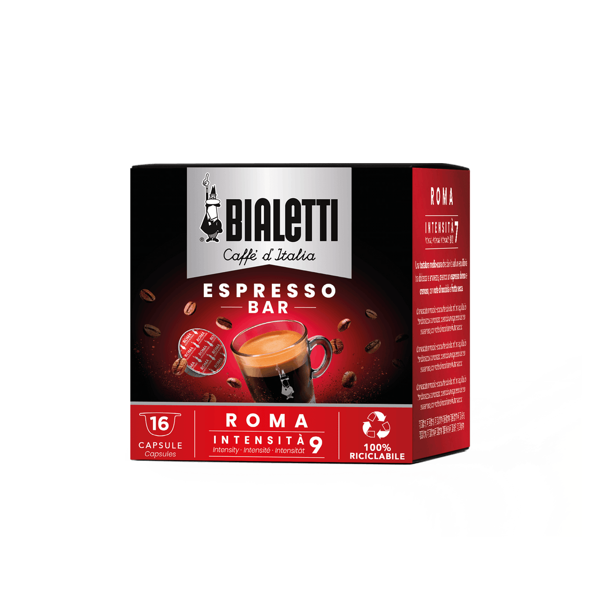 16 Capsule Bialetti Caffè d'Italia Roma – Espresso Robusto e Aromatico