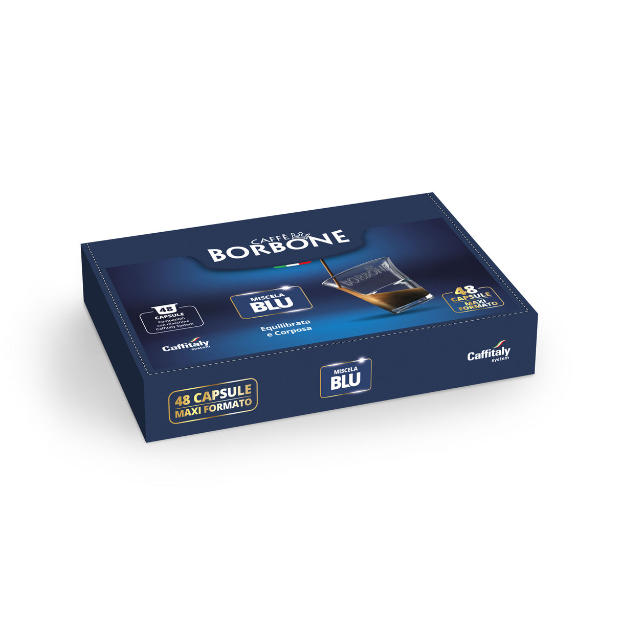 Caffitaly Miscela BLU Caffè Borbone - 48 Capsule Maxi Pack Risparmio per Caffitaly System