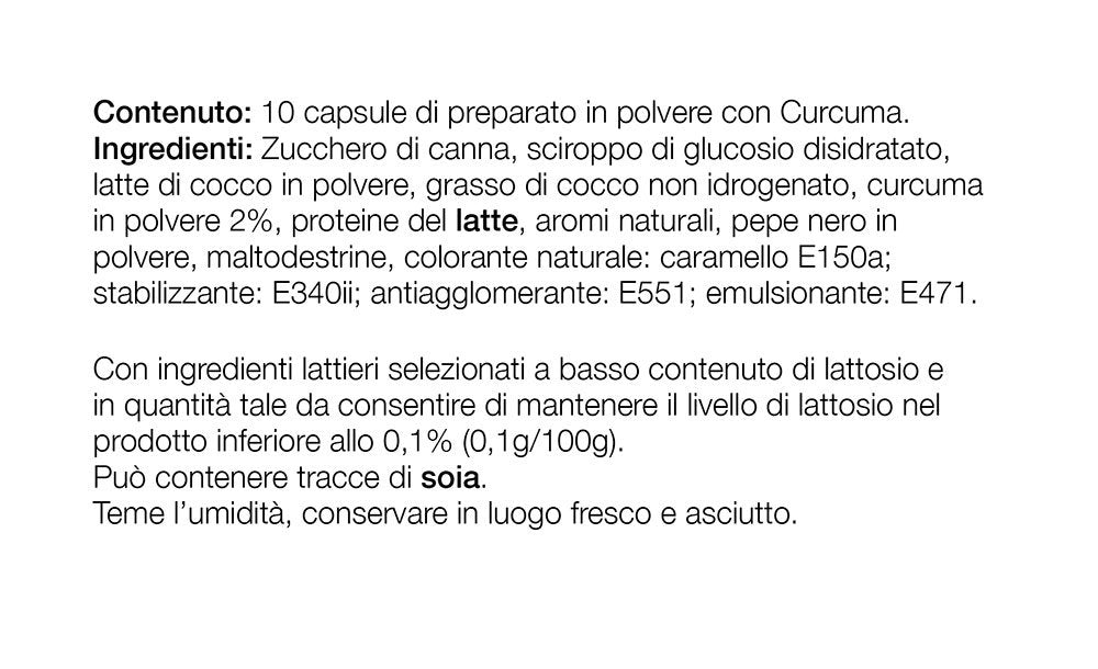 10 capsule GoldenMilk con Curcuma FoodNess compatibili Nescafé Dolce Gusto