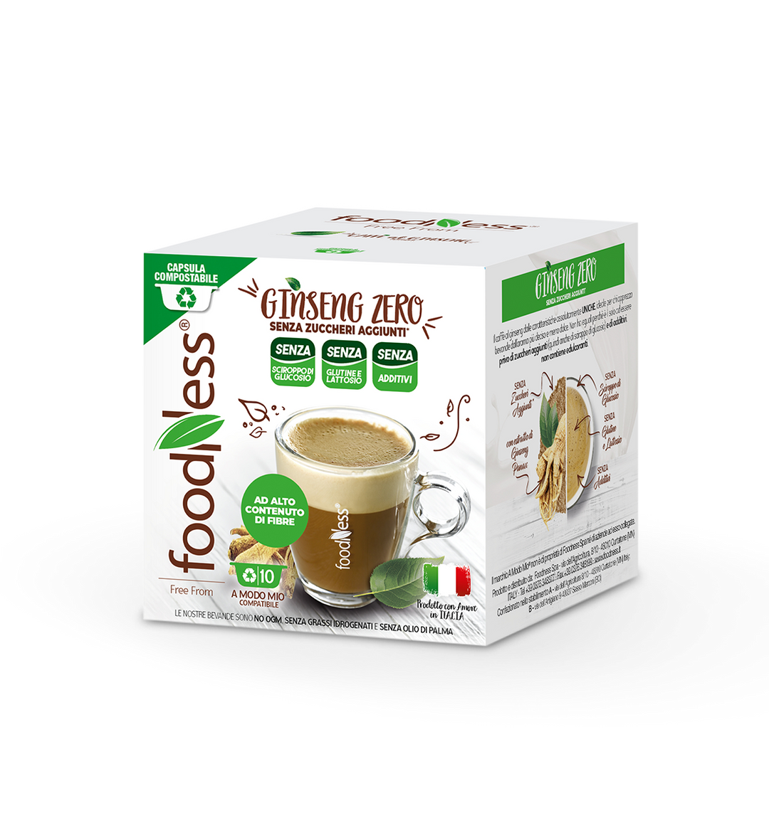10 Capsule FoodNess Ginseng Amaro compatibili A Modo Mio