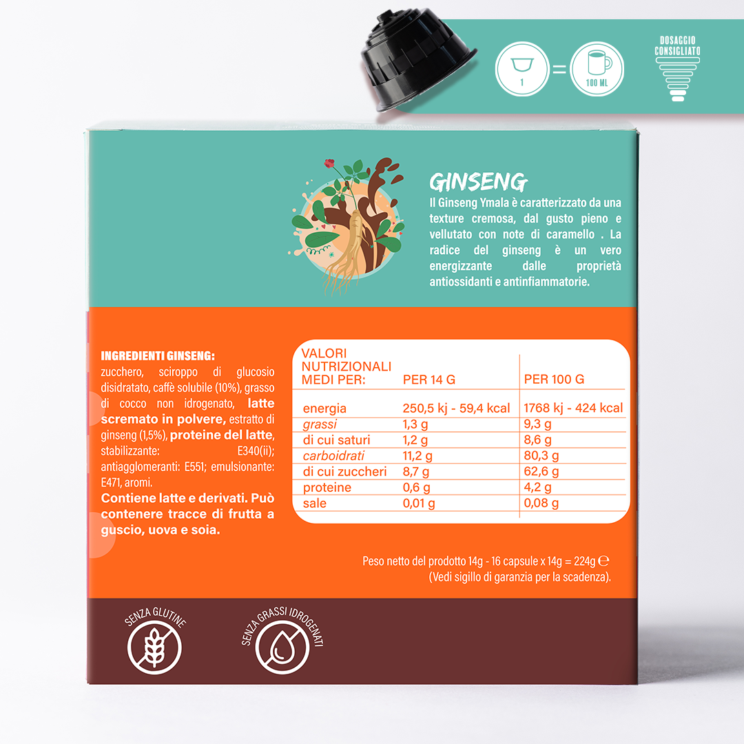 Ymala 16 Capsule Nescafé Dolce Gusto - Caffè Ginseng