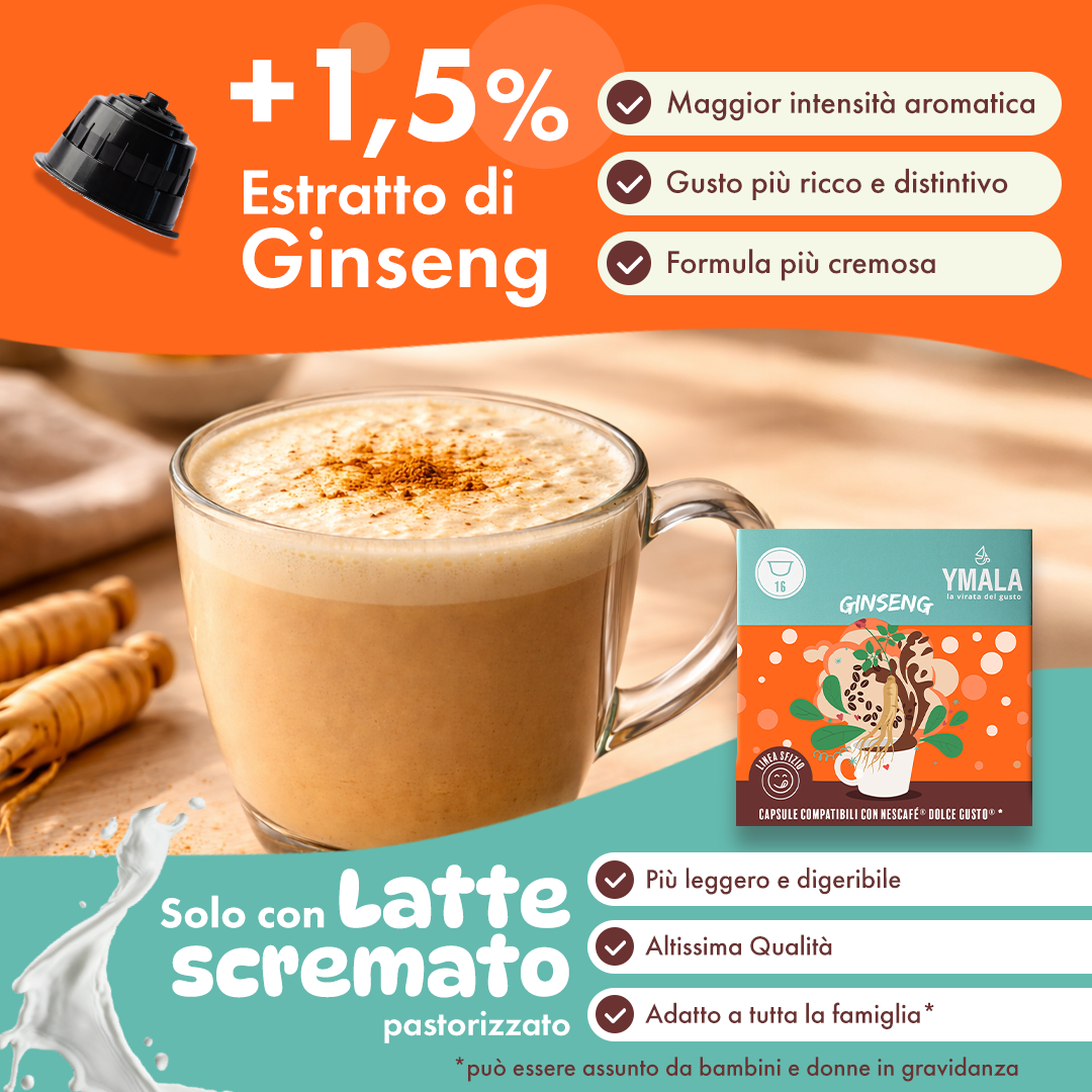 Ymala 16 Capsule Nescafé Dolce Gusto - Caffè Ginseng