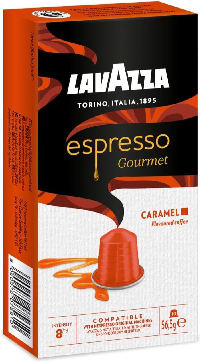 Lavazza Espresso Gourmet Caramel – 10 Capsule Compatibili Nespresso | Aroma di Caramello