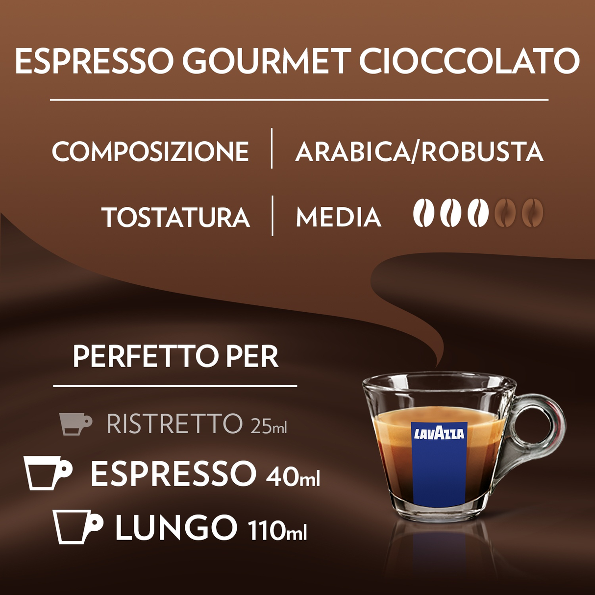 Lavazza Espresso Gourmet Chocolate – 10 Capsule Compatibili Nespresso | Aroma di Cioccolato e Vaniglia