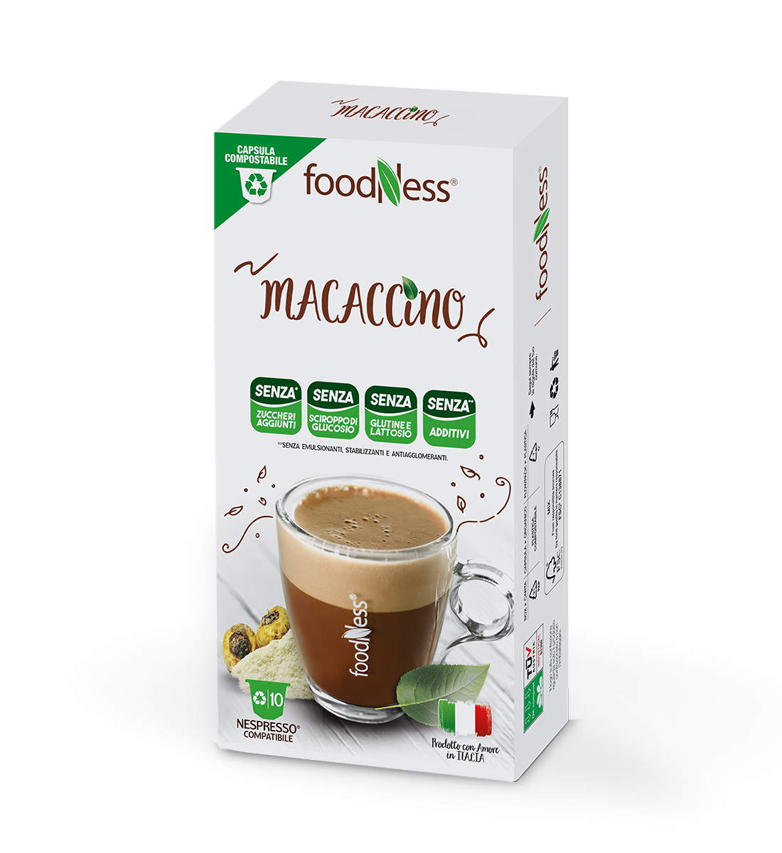 10 Capsule Foodness Compatibili Nespresso Macaccino