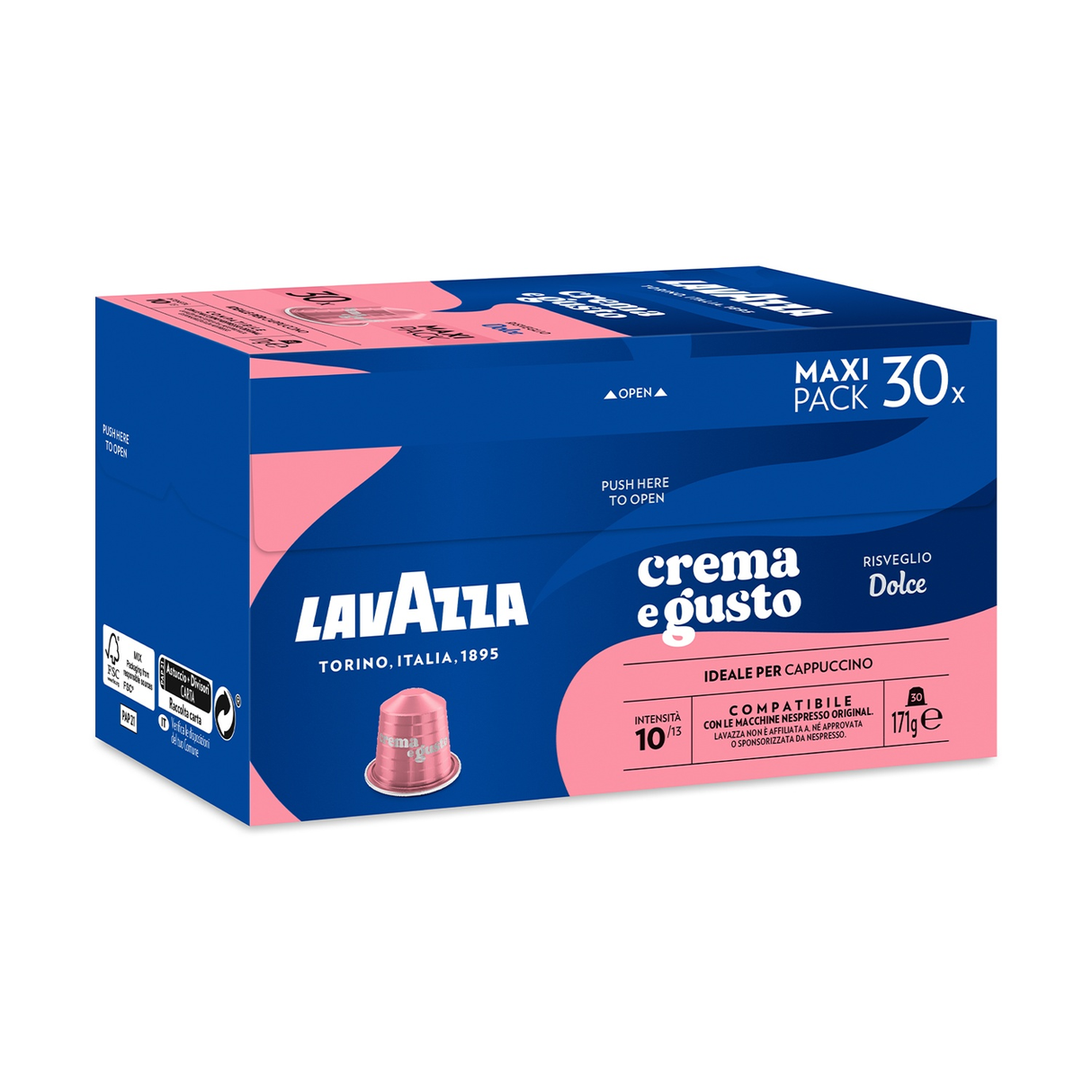 Lavazza Crema e Gusto Dolce - 30 Capsule compatibili per Nespresso