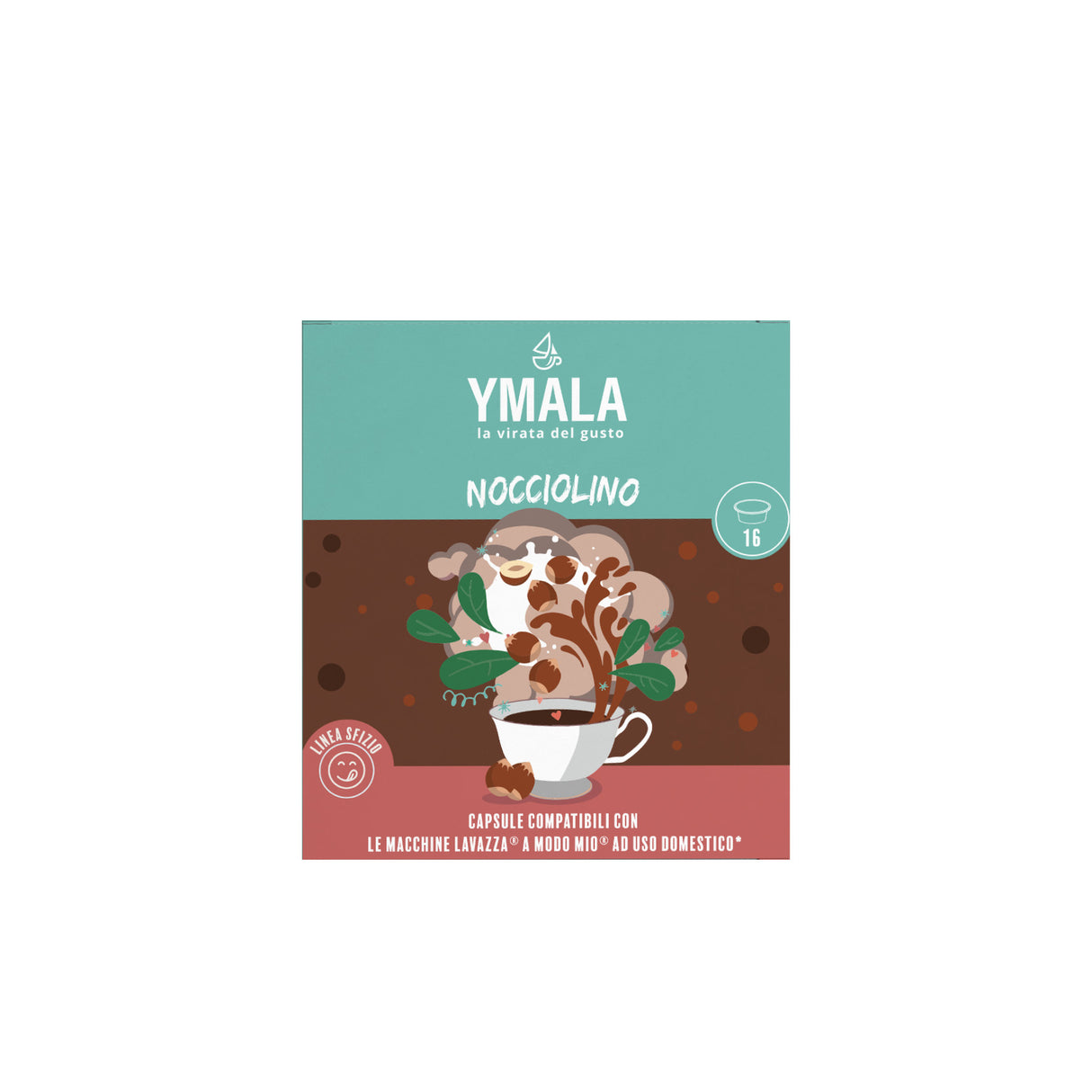 Ymala Nocciolino gusto intenso di nocciola - 16 Capsule Compatibili Lavazza A Modo Mio