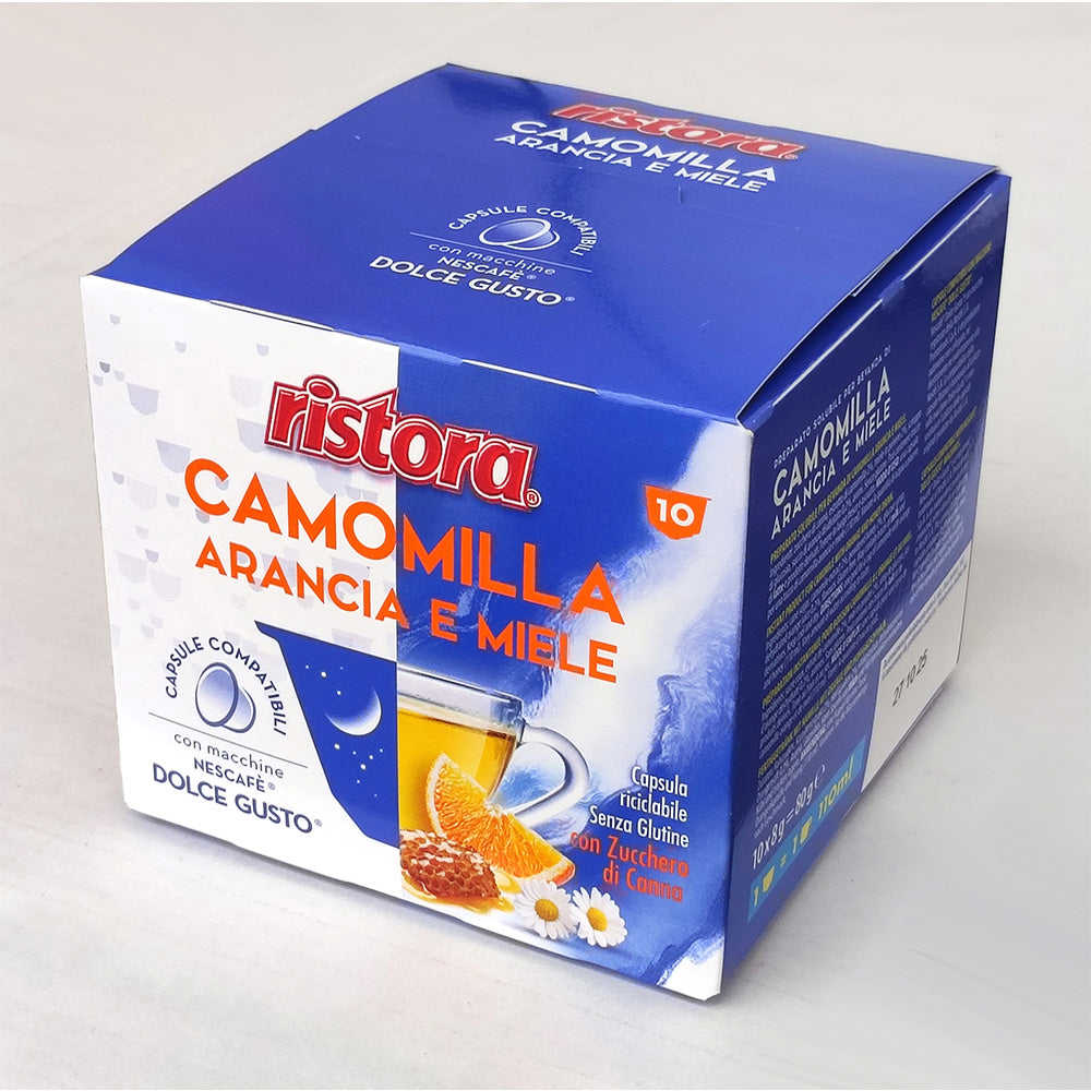 10 Capsule Compatibili Nescafé Dolce Gusto Ristora - Camomilla Arancia e Miele