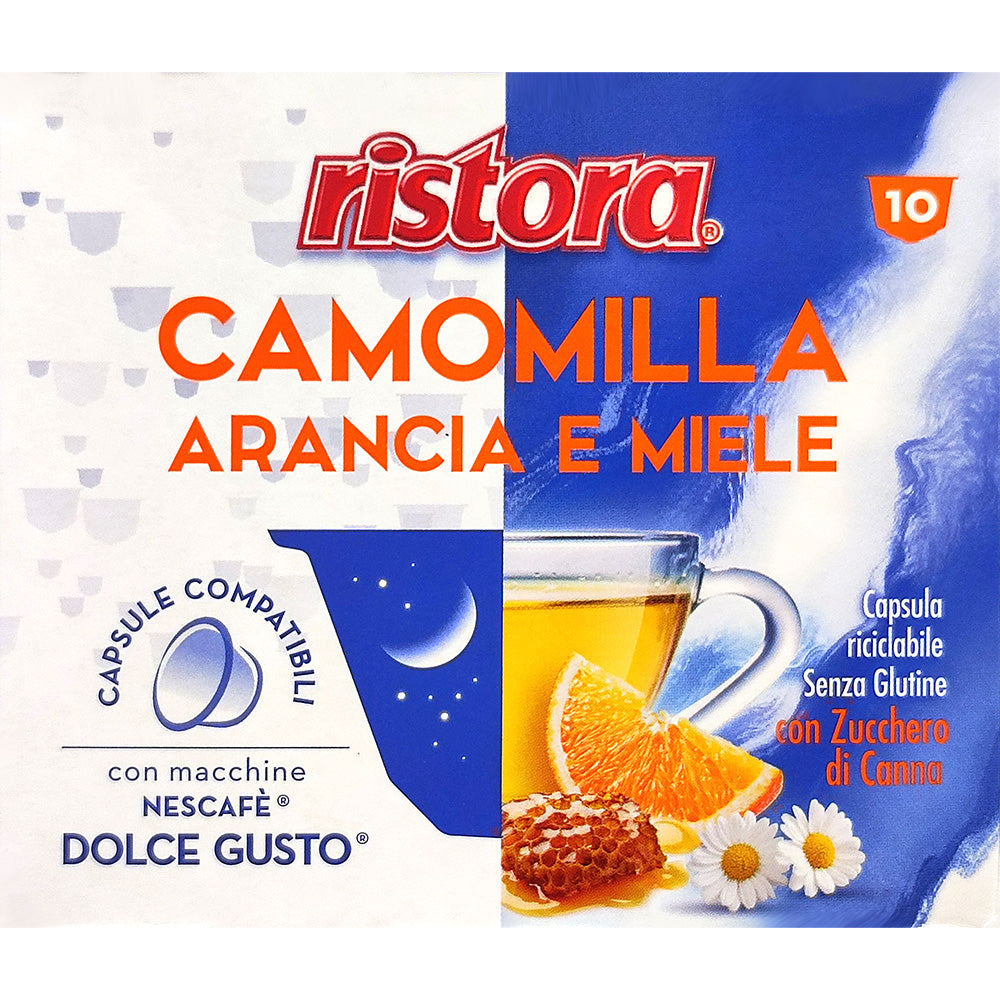 10 Capsule Compatibili Nescafé Dolce Gusto Ristora - Camomilla Arancia e Miele