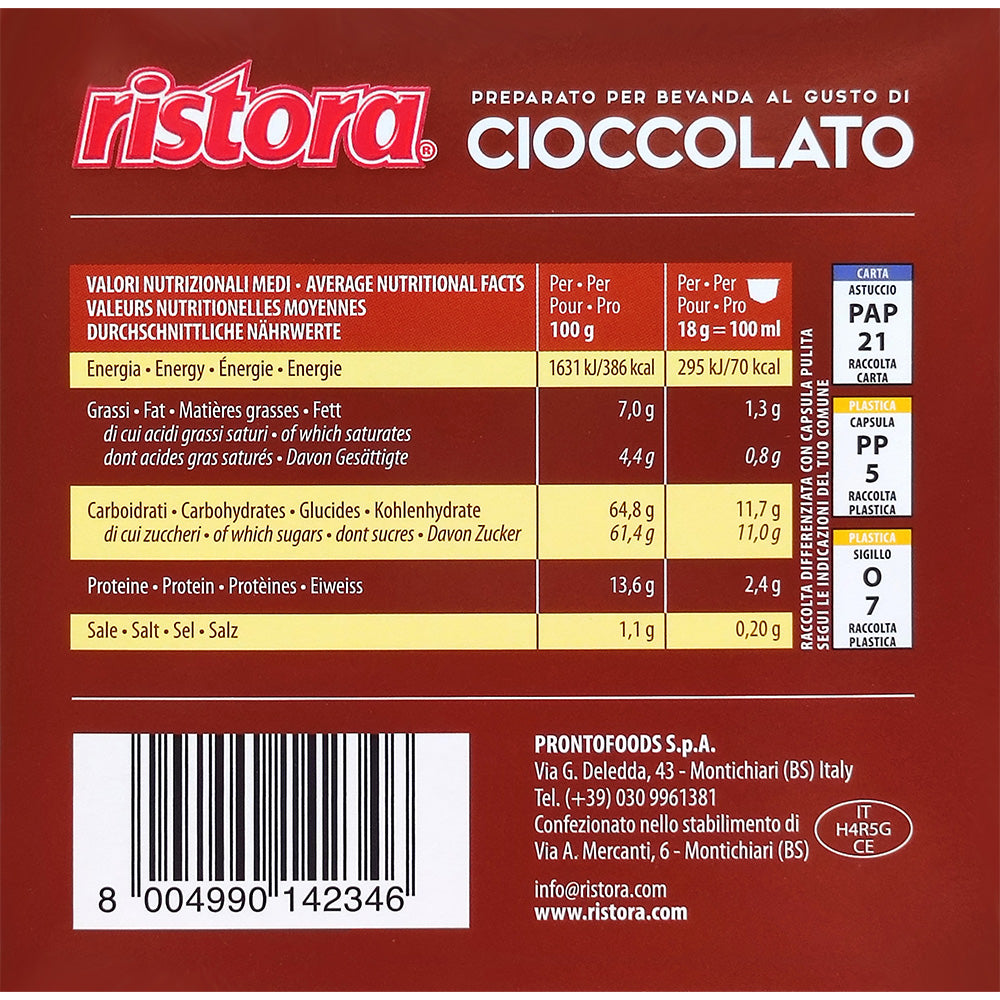 10 Capsule Ristora Cioccolato - compatibili con Nescafé Dolce Gusto
