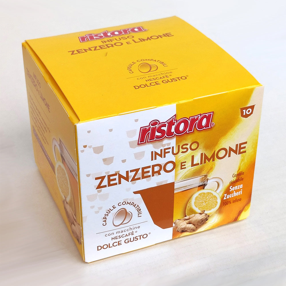 10 Capsule Compatibili Nescafé Dolce Gusto Ristora - Zenzero e Limone
