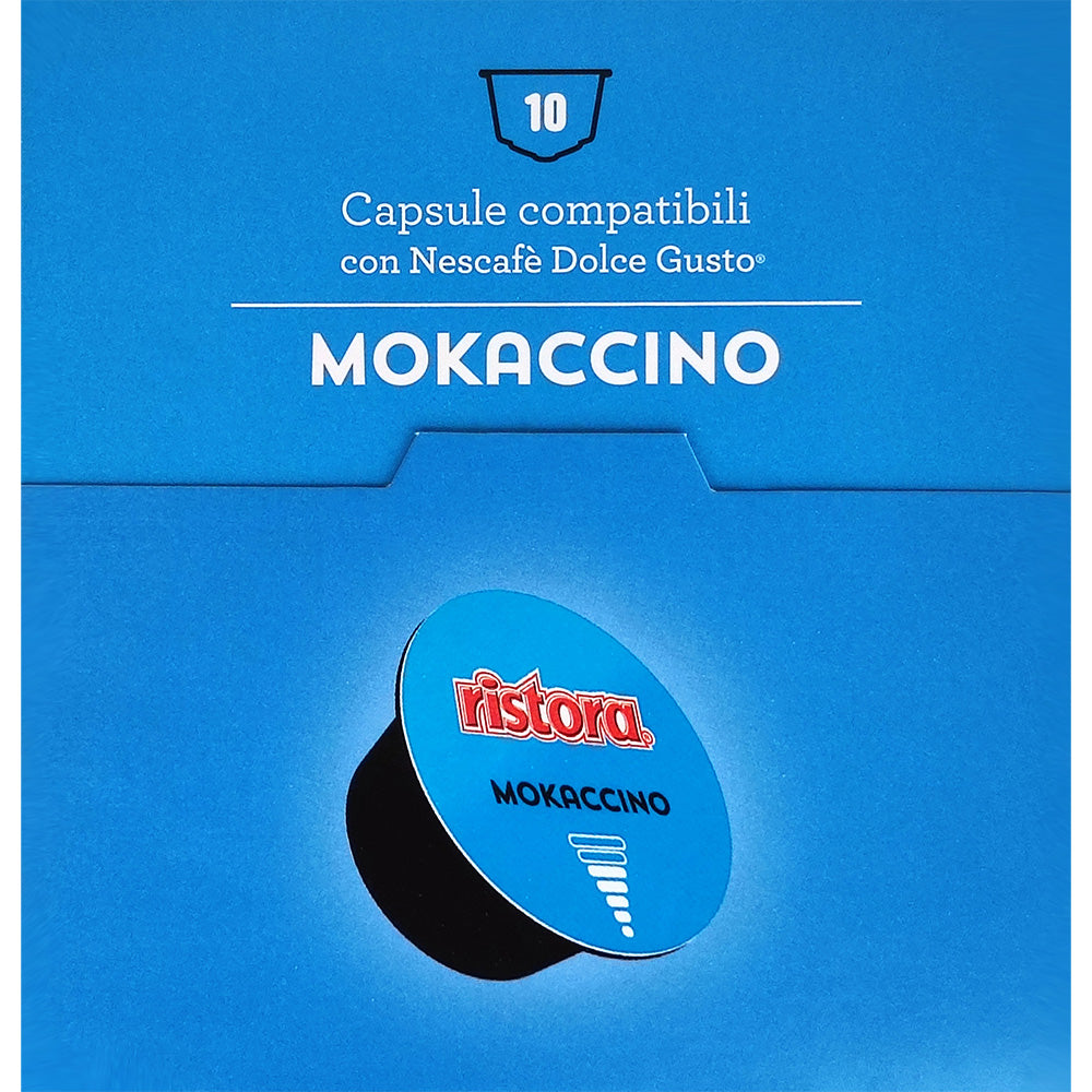 10 Capsule Ristora Compatibili Dolce Gusto Mokaccino Senza Lattosio