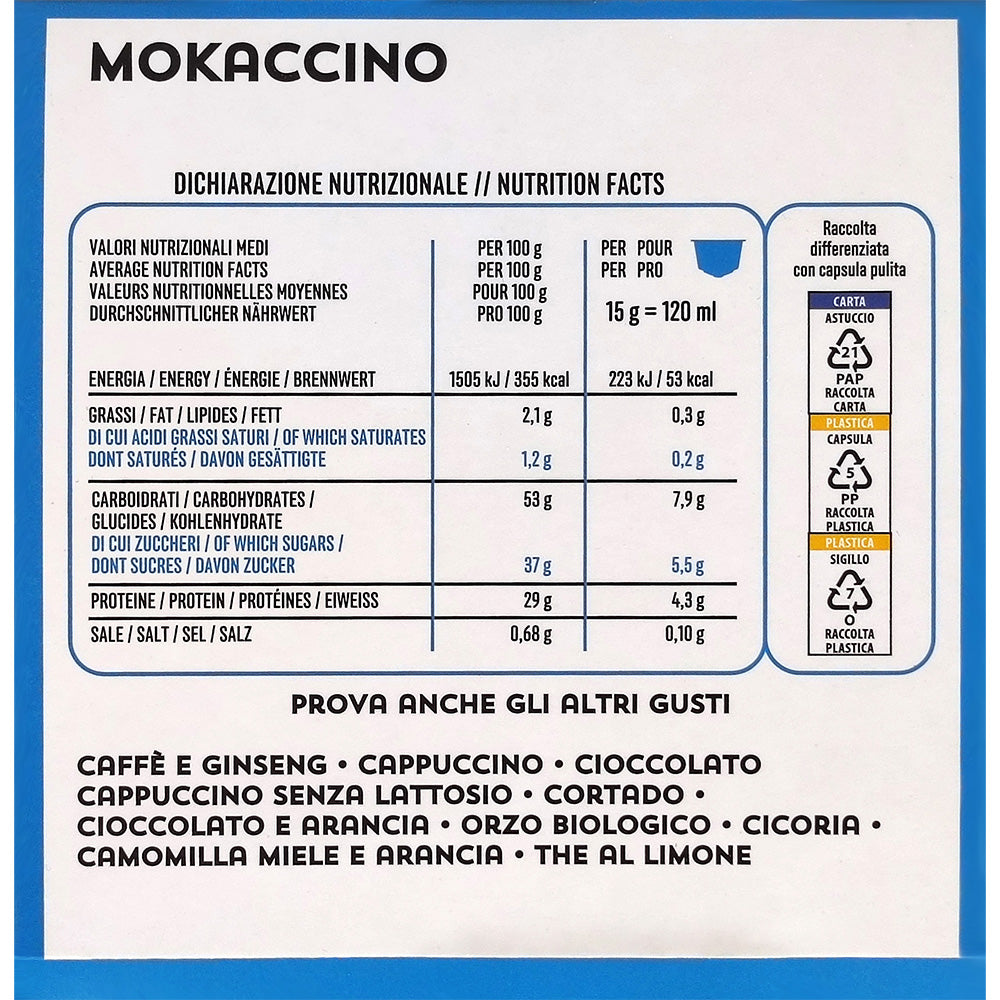 10 Capsule Ristora Compatibili Dolce Gusto Mokaccino Senza Lattosio