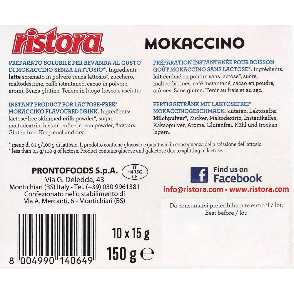 10 Capsule Ristora Compatibili Dolce Gusto Mokaccino Senza Lattosio