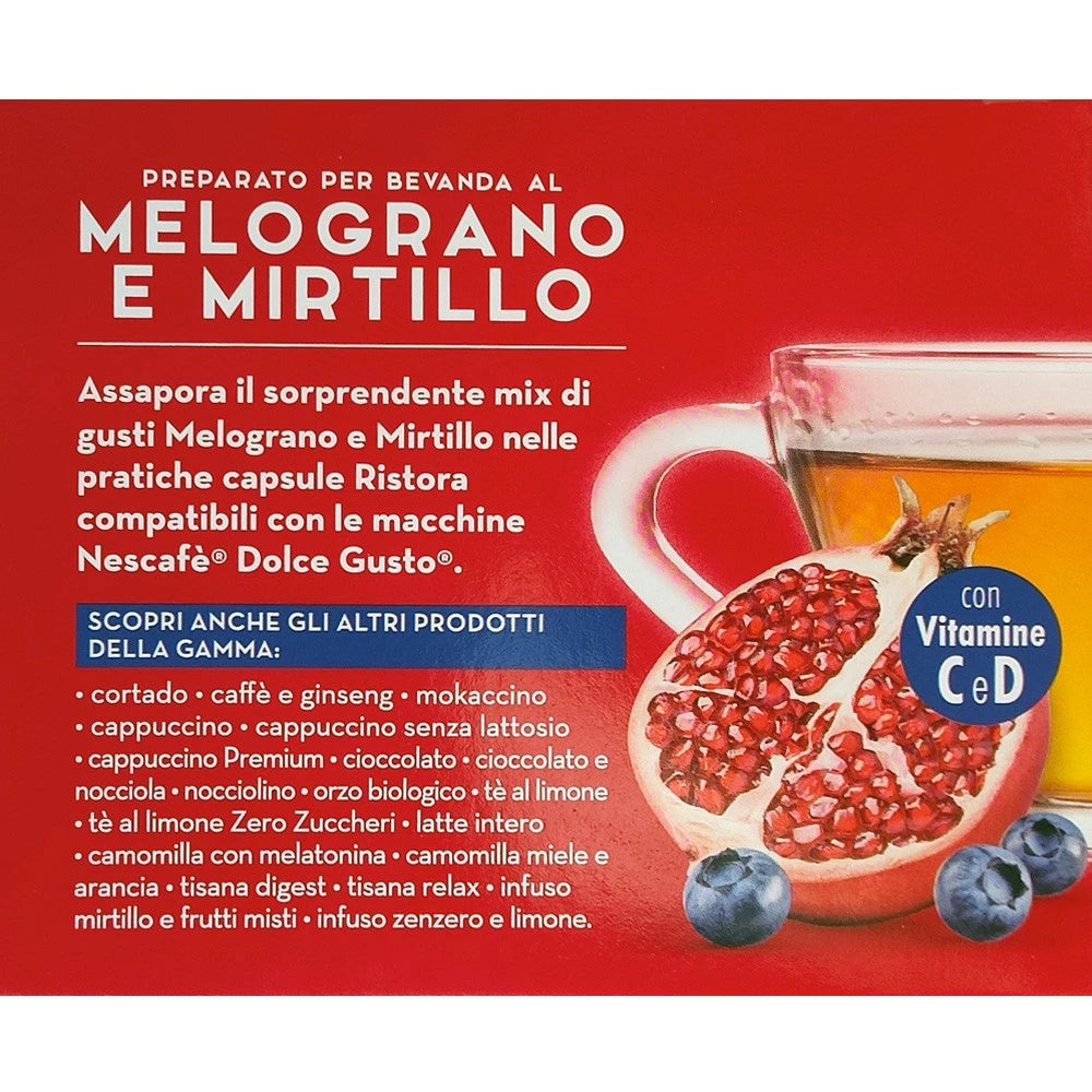 10 Capsule Ristora Melograno e Mirtillo - compatibili con Nescafè Dolce Gusto