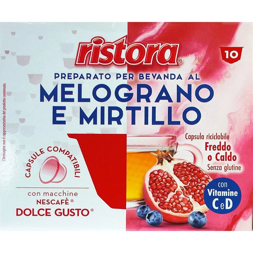 10 Capsule Ristora Melograno e Mirtillo - compatibili con Nescafè Dolce Gusto
