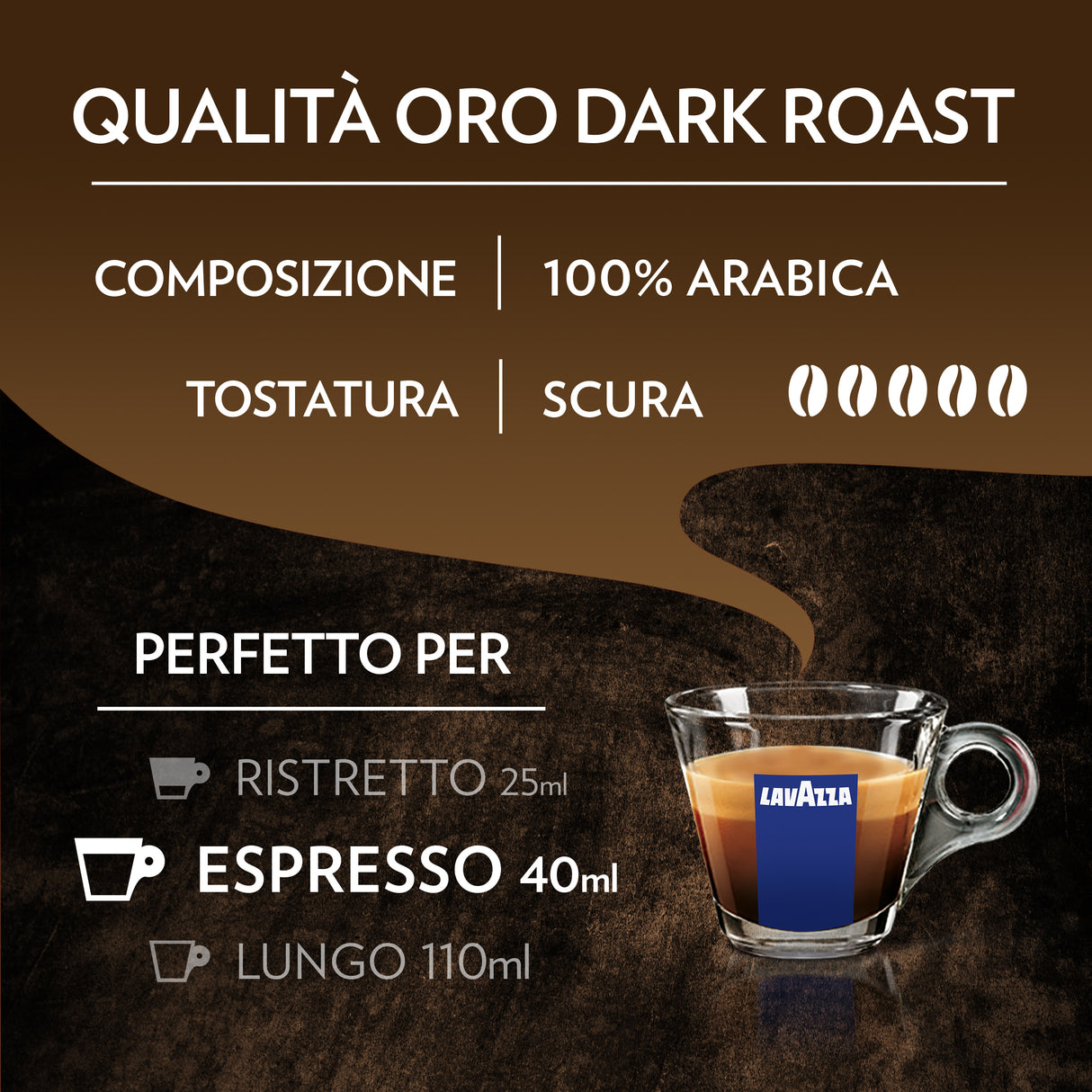 36 Capsule A Modo Mio Lavazza Qualità Oro Dark Roast