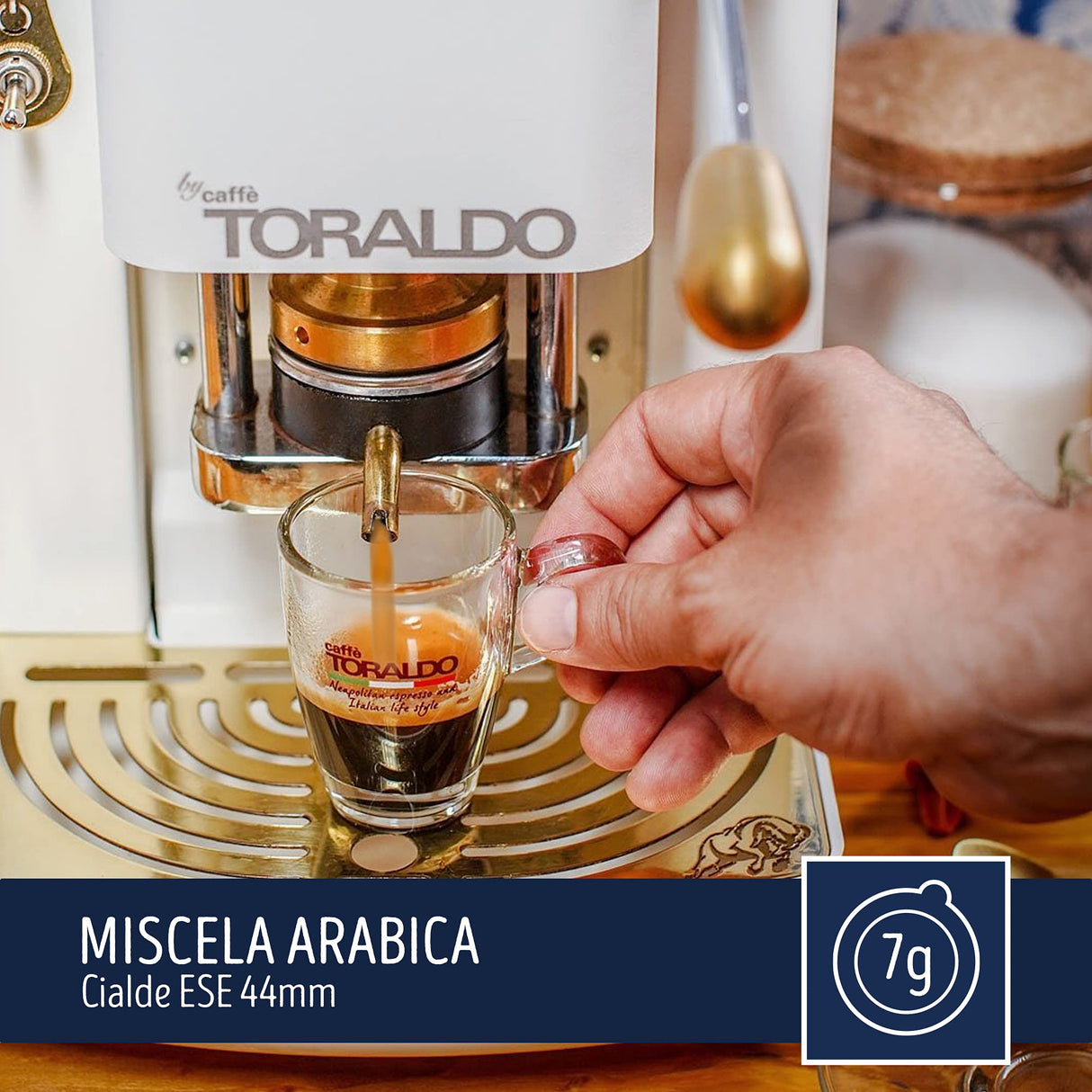 50 Cialde Caffè Toraldo Miscela Arabica per macchina a cialde ESE 44mm
