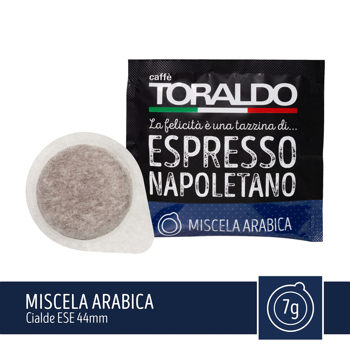 50 Cialde Caffè Toraldo Miscela Arabica per macchina a cialde ESE 44mm