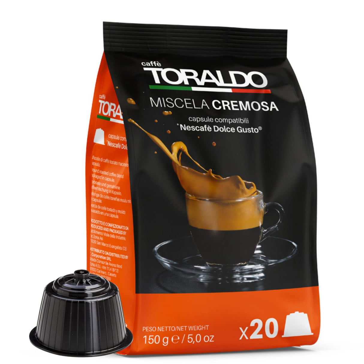 100 Capsule Toraldo Compatibili Nescafé Dolce Gusto Miscela Cremosa