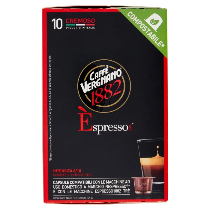 10 Capsule Caffè Vergnano Èspresso Cremoso Compatibili Nespresso