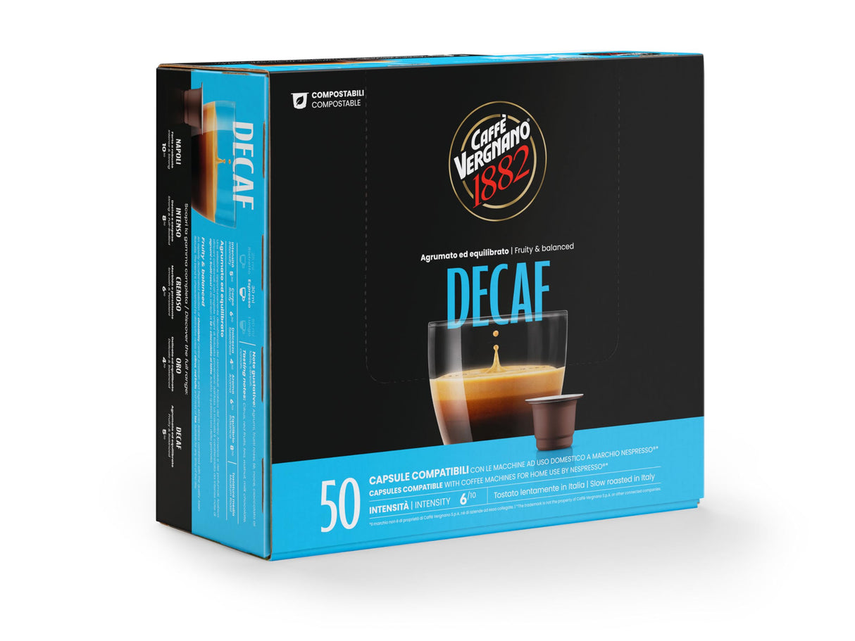 50 Capsule Caffè Vergnano Decaffeinato Compatibili Nespresso