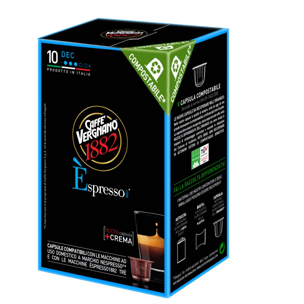 10 Capsule Caffè Vergnano Èspresso Decaffeinato Compatibili Nespresso