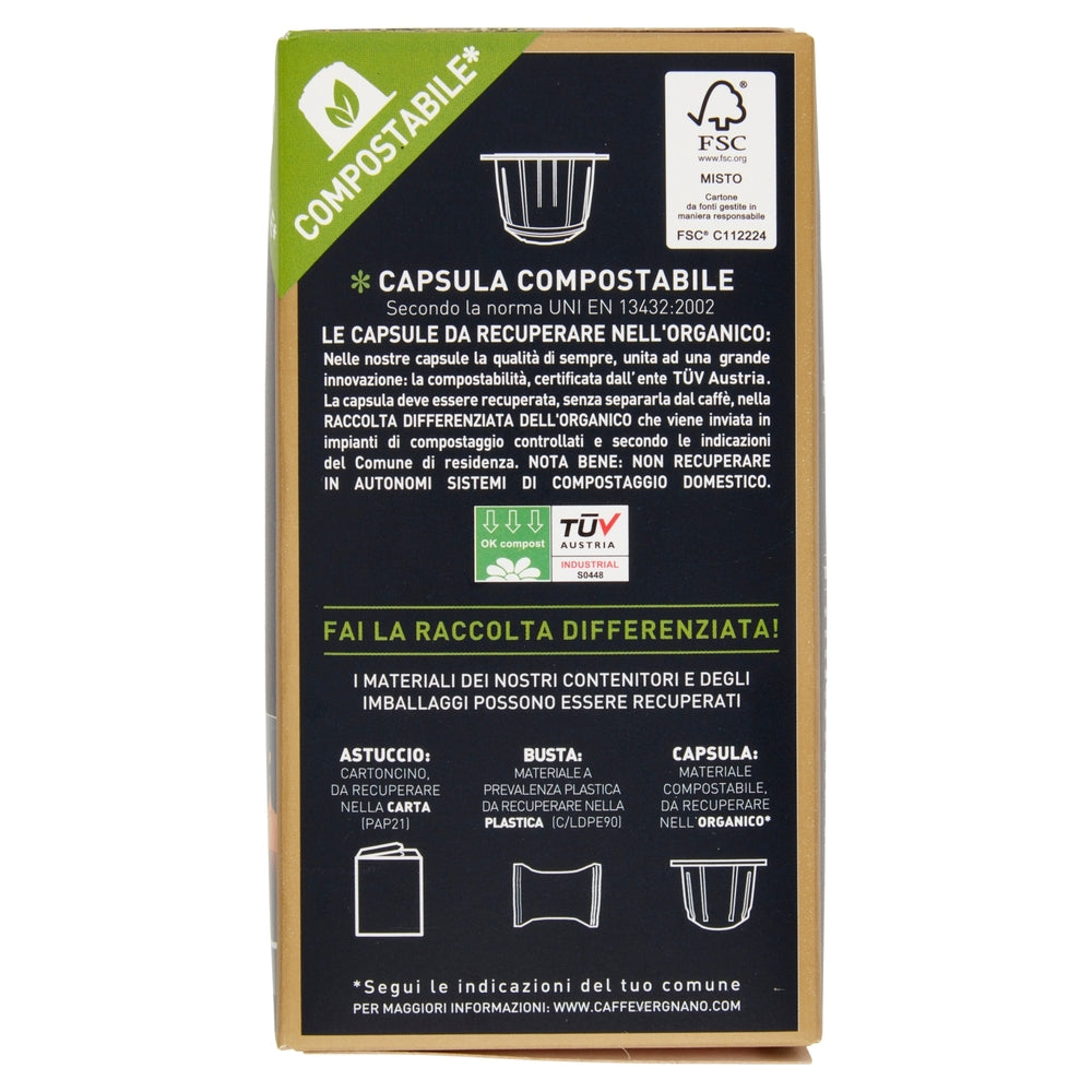 10 Capsule Vergnano Compatibili Nespresso Oro Compostabile