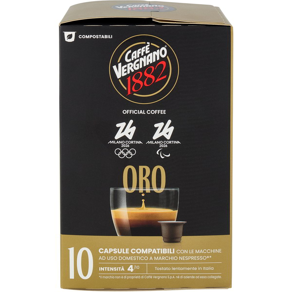 10 Capsule Caffè Vergnano Oro Compostabili Compatibili Nespresso