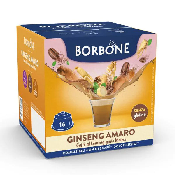 16 Capsule Borbone Compatibili Dolce Gusto Ginseng Amaro