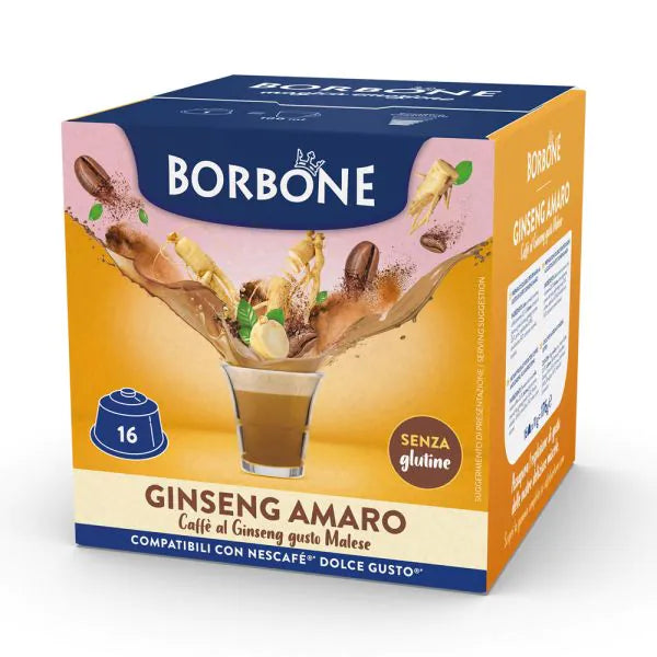 16 Capsule Borbone Compatibili Dolce Gusto Ginseng Amaro