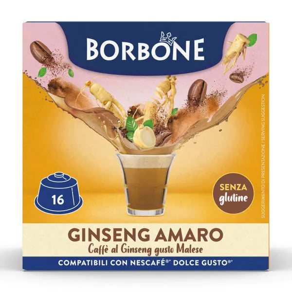 16 Capsule Borbone Compatibili Dolce Gusto Ginseng Amaro