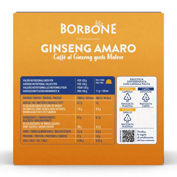 16 Capsule Borbone Compatibili Dolce Gusto Ginseng Amaro