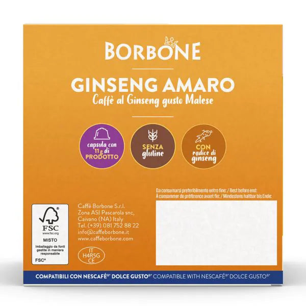 16 Capsule Borbone Compatibili Dolce Gusto Ginseng Amaro