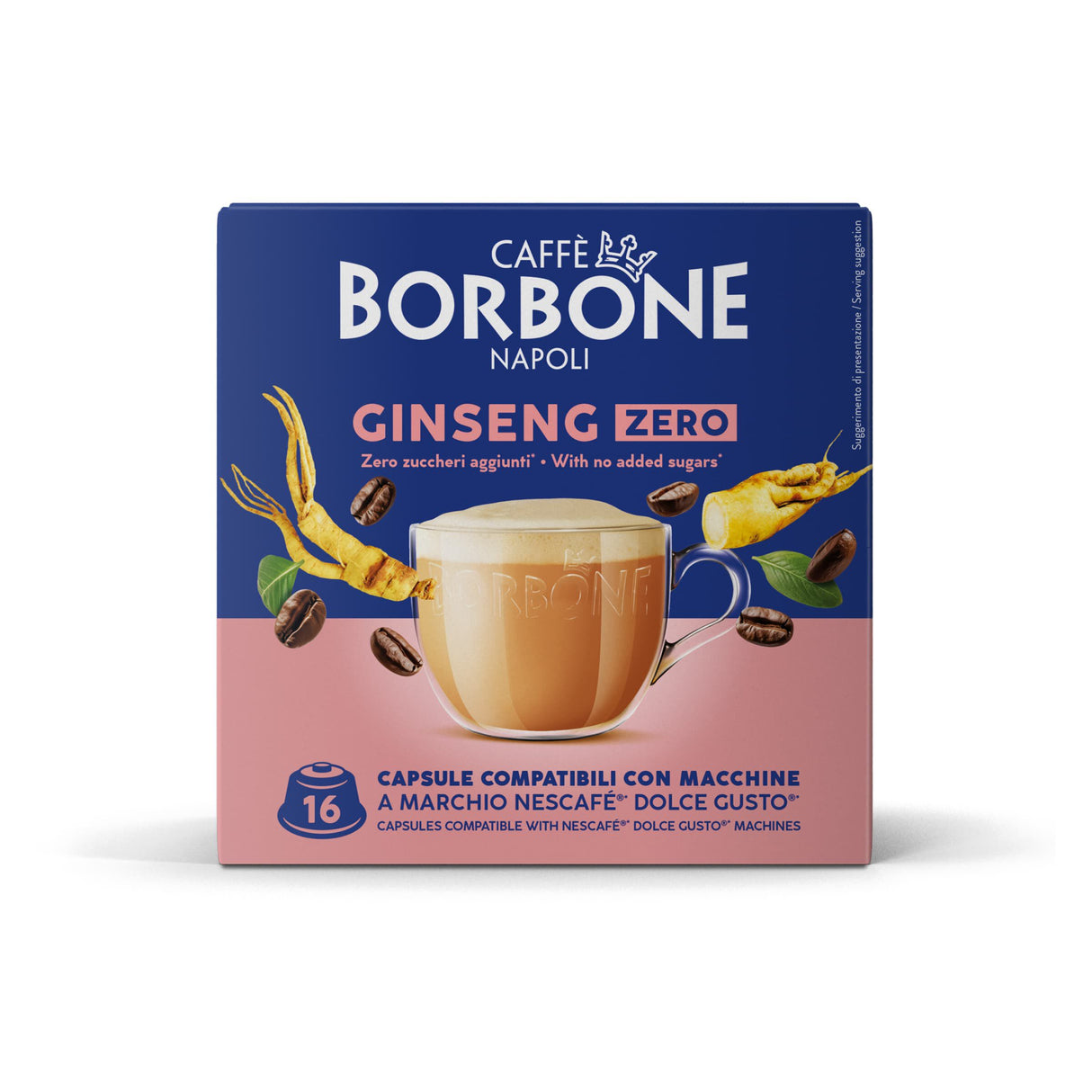 16 Capsule Borbone Compatibili Dolce Gusto - Ginseng Zero Senza Zucchero