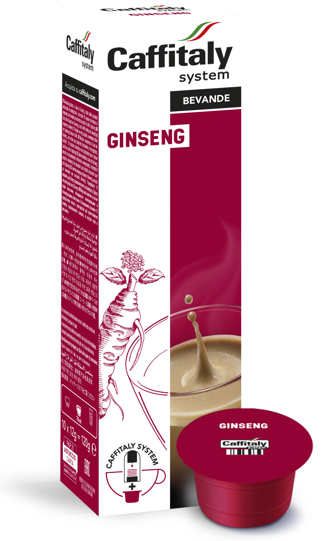 10 Capsule caffè Caffitaly System - Bevanda al Ginseng