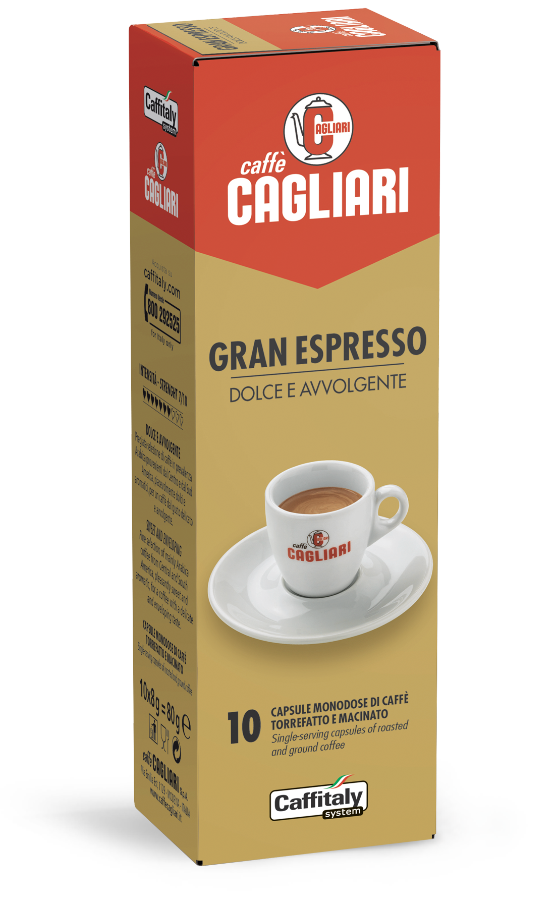 10 Capsule Caffitaly System Caffè Cagliari - Gran Espresso Dolce e Avvolgente